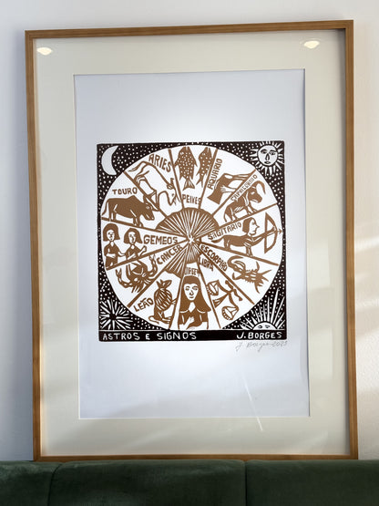 Xilogravura J. Borges Astros e Signos