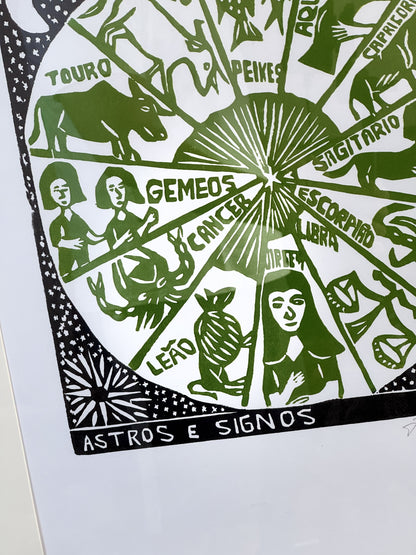 Xilogravura J. Borges Astros e Signos