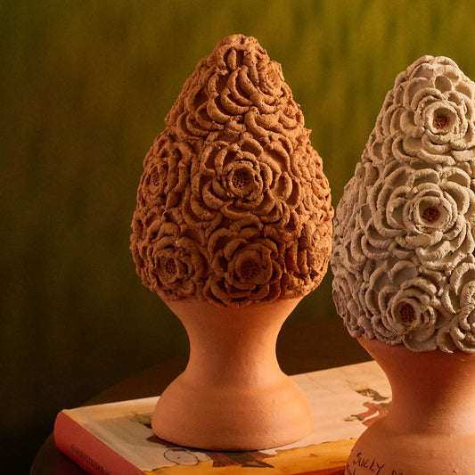 Pinha Terracota com Flores